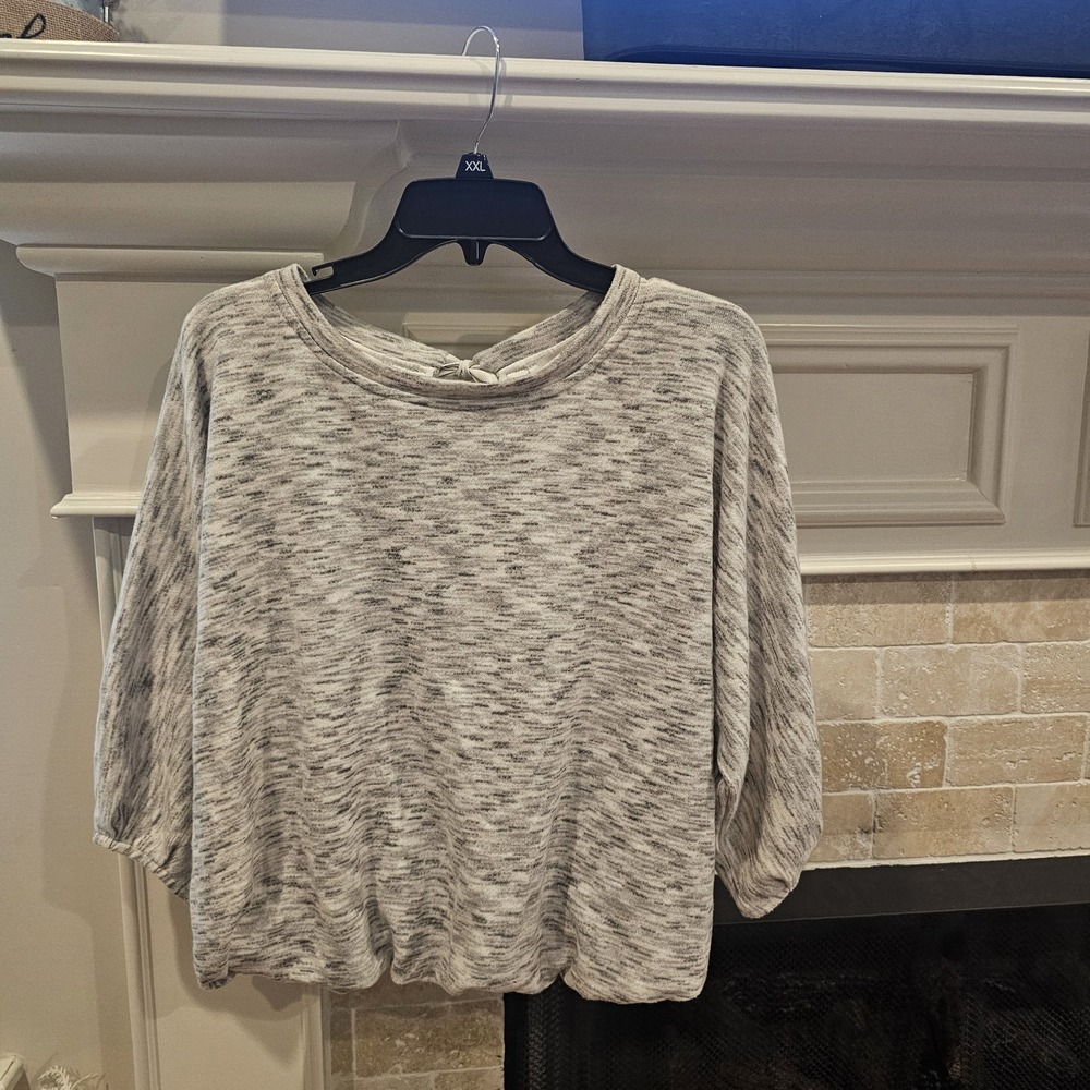 Vintage America Womens Gray Large Puffy Top